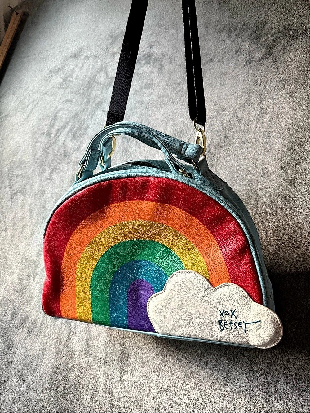 Betsey Johnson Over The Rainbow Crossbody Bag Blue